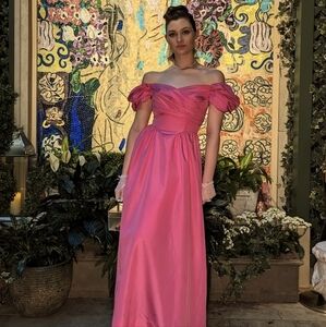 Vintage 1980's Barbie Pink Taffeta Gown